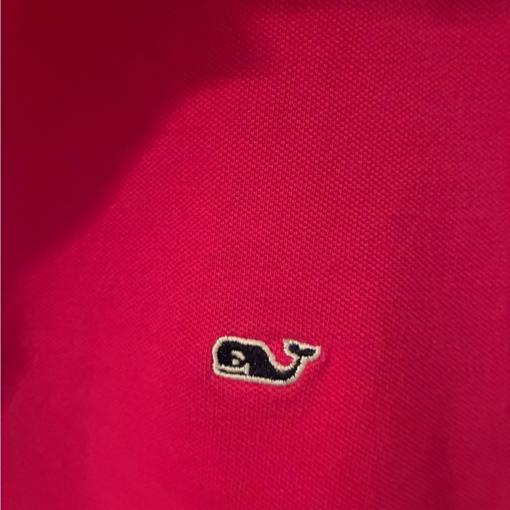 Vineyard Vines Women's Bright Pink Button Down Sleeveless Shirt - Picture 2 of 4